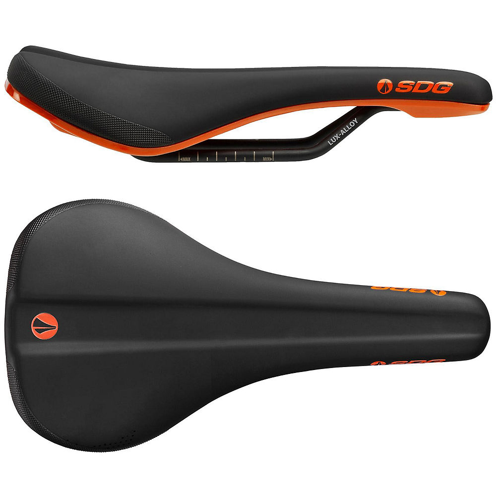 SDG Bel Air 3.0 Lux-Alloy Bike Saddle - Black-Orange - 140mm Wide, Black-Orange