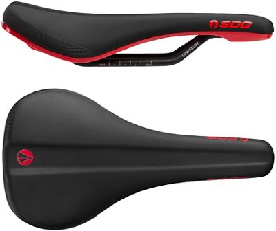 SDG Bel Air 3.0 Lux-Alloy Bike Saddle - Black-Red - 140mm Wide, Black-Red