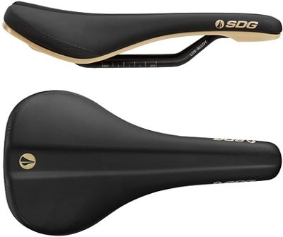 SDG Bel Air 3.0 Lux-Alloy Bike Saddle - Black-Tan - 140mm Wide, Black-Tan