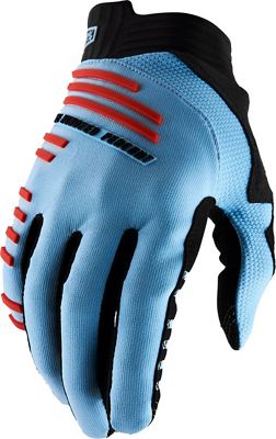 100% R-Core Gloves  - Light Blue - Fluo Red, Light Blue - Fluo Red