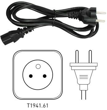 Tacx Power Lead Cable - EU - Noir, Noir