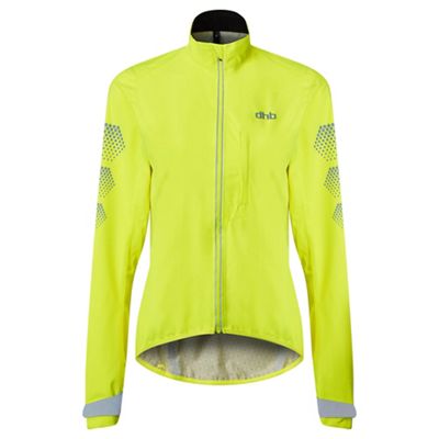 dhb Flashlight Womens Waterproof Jacket - Fluro Yellow - UK 8}, Fluro Yellow