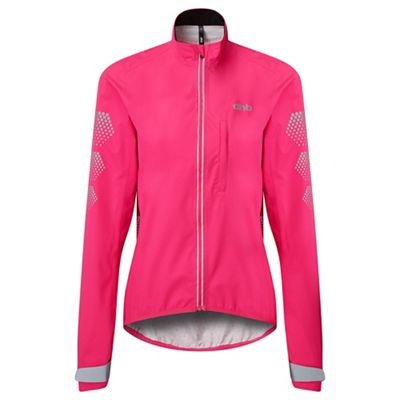dhb Flashlight Womens Waterproof Jacket - Pink Glow - UK 10}, Pink Glow