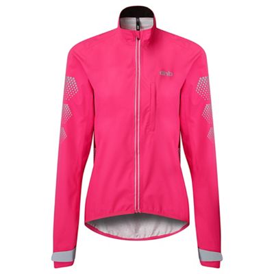 dhb Flashlight Womens Waterproof Jacket - Pink Glow - UK 14}, Pink Glow