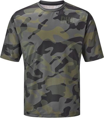 dhb MTB Short Sleeve Trail Jersey - Camo  - Khaki/Noir - XL, Khaki/Noir