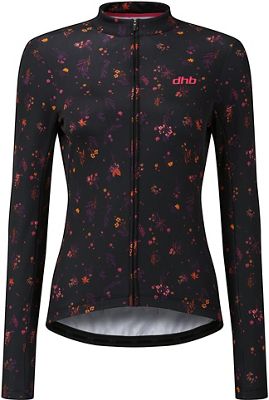dhb MODA Women's Long Sleeve Jersey - Canopy  - Nero/Misto - UK 14, Nero/Misto