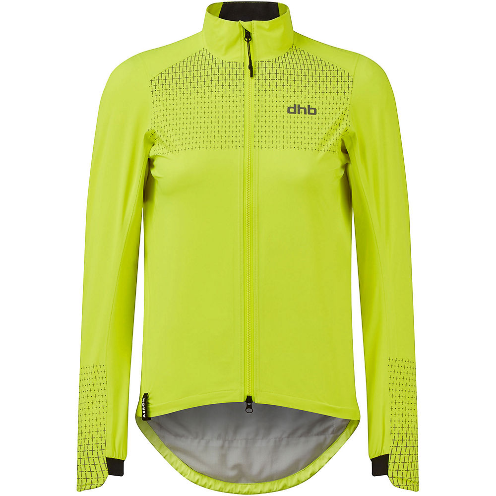 dhb Aeron Womens Tempo FLT Waterproof Jacket - Fluro Yellow - UK 16}, Fluro Yellow