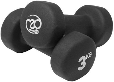 Fitness-Mad Black Neoprene Dumbbells (Pair 3kg) - Noir, Noir