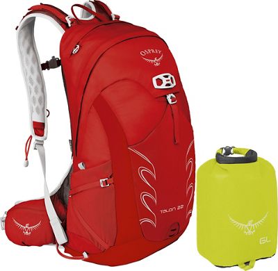 Osprey Talon 22 Rucksack S-M Free Drysack 6L  - rosso - One Size, rosso