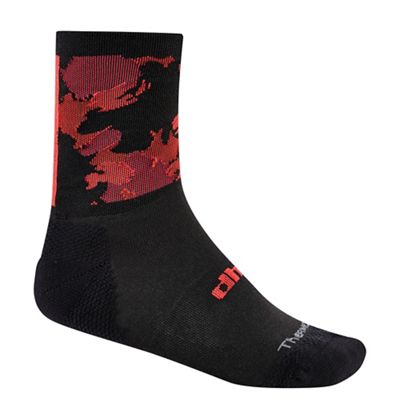 Calzini termici dhb Blok Strokes (18cm)  - Nero/Rosso - L/XL, Nero/Rosso