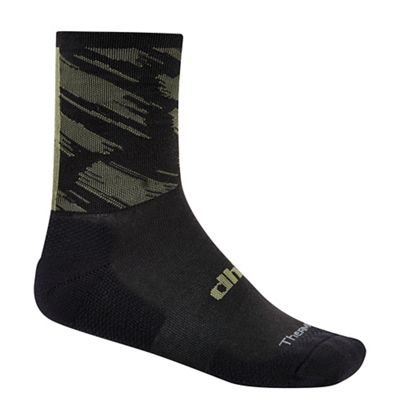 Calzini termici dhb Blok Stripe (18cm)  - Black-Khaki - S/M, Black-Khaki