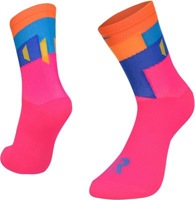 Ratio 16cm Sock - Fracture SS20 - Pink-Orange - S/M}, Pink-Orange