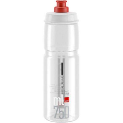 Elite Jet Biodegradable Water Bottle 750ml SS20 - Clear-Red Logo - 750ml}, Clear-Red Logo