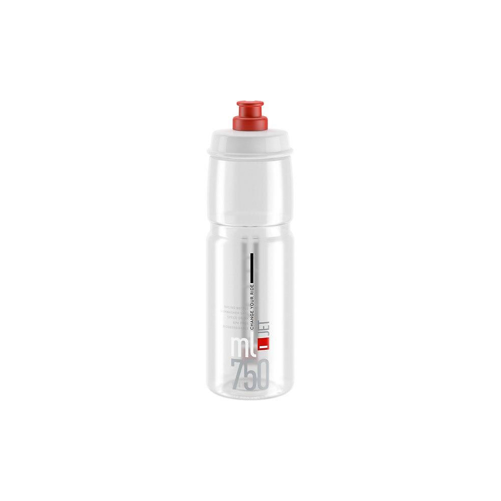 Elite Jet Biodegradable Water Bottle 750ml SS20 - Clear-Red Logo - 750ml}, Clear-Red Logo