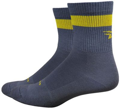 Defeet Levitator Trail 3 Dirtbagger Socks 2020 - Graphite-Gold, Graphite-Gold