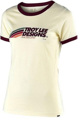 Troy Lee Designs Womens Velo Tee  - Natural-Maroon, Natural-Maroon