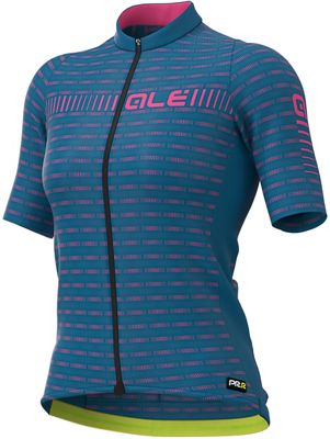 Alé Women's PRR Green Road Jersey SS20 - Azzure Blue- Fluro Pink - L}, Azzure Blue- Fluro Pink