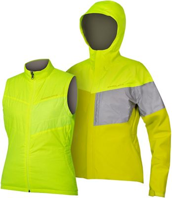 Endura Women's Urban Luminite 3 in 1 WP Jacket - Hi-Viz Yellow-Reflective - M}, Hi-Viz Yellow-Reflective