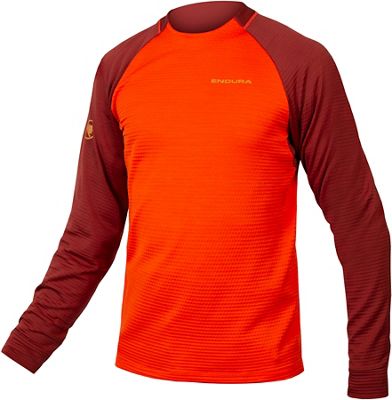 Endura Singletrack Fleece MTB Jersey - Paprika - XL}, Paprika