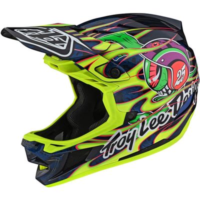 Troy Lee Designs D4 Eyeball Composite Helmet 2020 - giallo fluorescente, giallo fluorescente