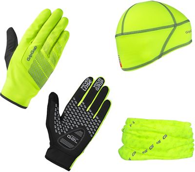 GripGrab Hi Viz Cycling Essentials Kit 2020 - Yellow - XL}, Yellow