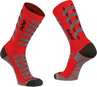 Northwave Husky Ceramic Tech 2 High Socks  - rosso - nero, rosso - nero