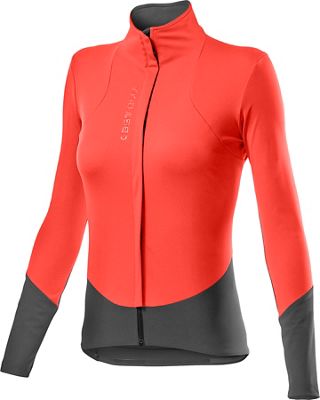 Castelli Women's Beta ROS Jacket - Brilliant Pink-Dark Gray - M}, Brilliant Pink-Dark Gray