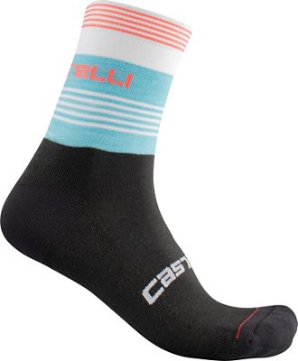 Castelli Women's Linea 15 Socks  - Celeste-Fiery Red - S/M, Celeste-Fiery Red
