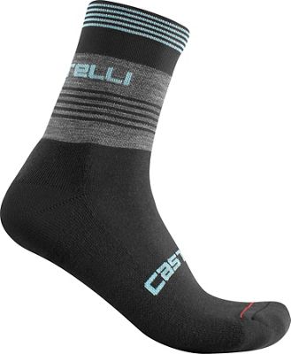 Castelli Women's Linea 15 Socks  - Dark Gray-Celeste, Dark Gray-Celeste