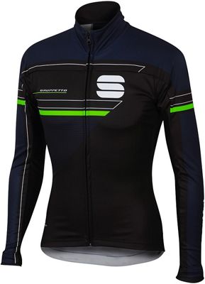 Sportful Gruppetto Partial WS Jacket  - Black-Black Iris-Green Fluo, Black-Black Iris-Green Fluo
