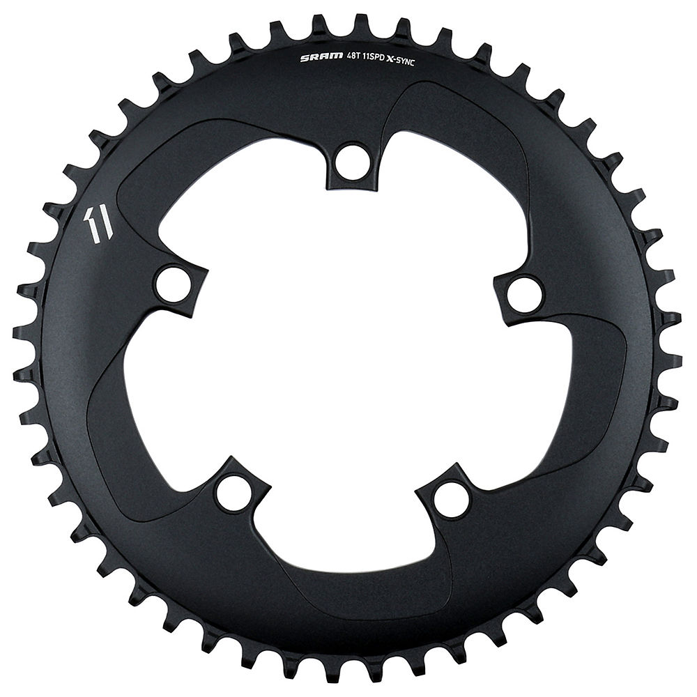 SRAM X-SYNC 11 Speed Road Chain Ring (Black) - Matte Black - 50t}, Matte Black