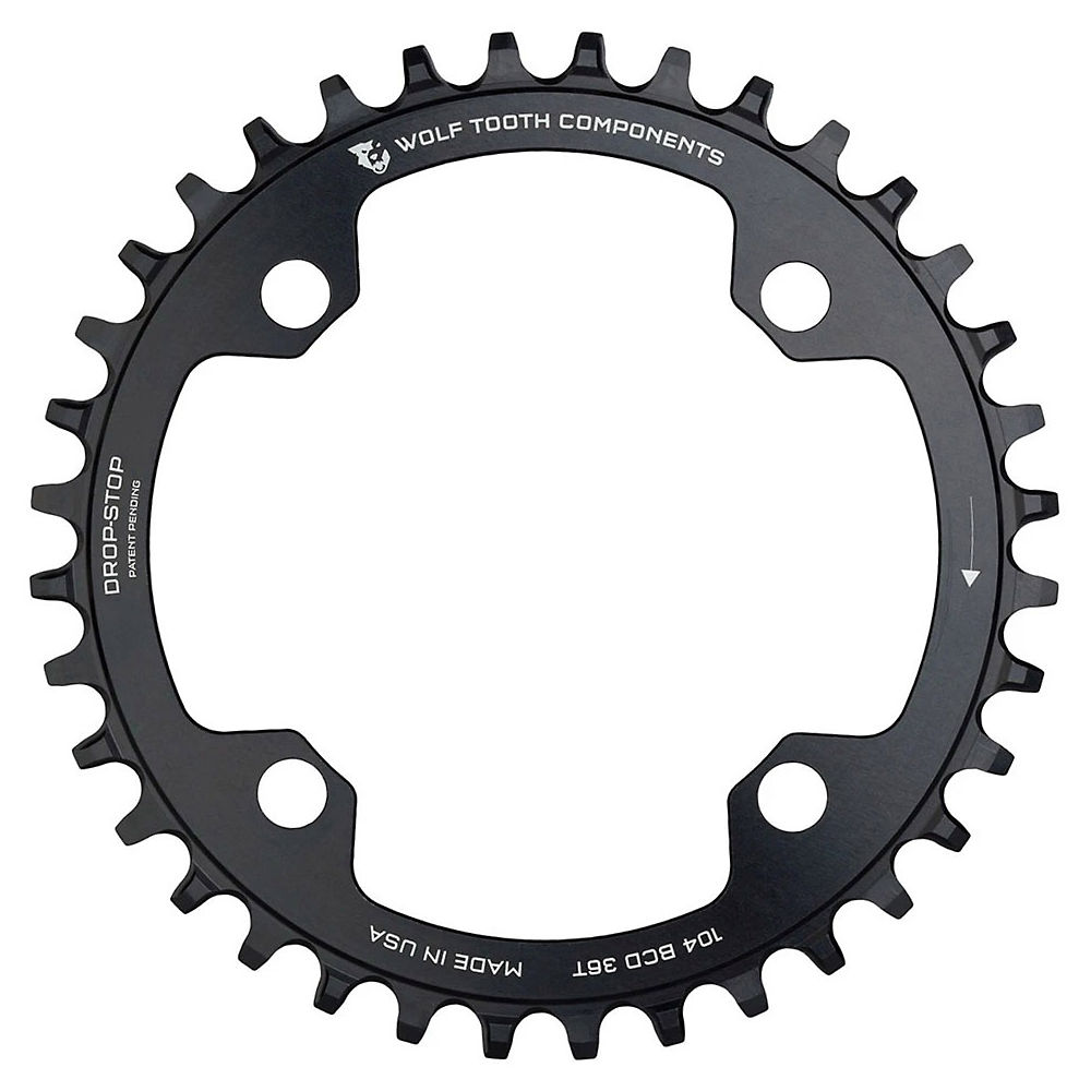 Wolf Tooth Shimano 12 Speed MTB Chain Ring 104 BCD - Black - 32t}, Black