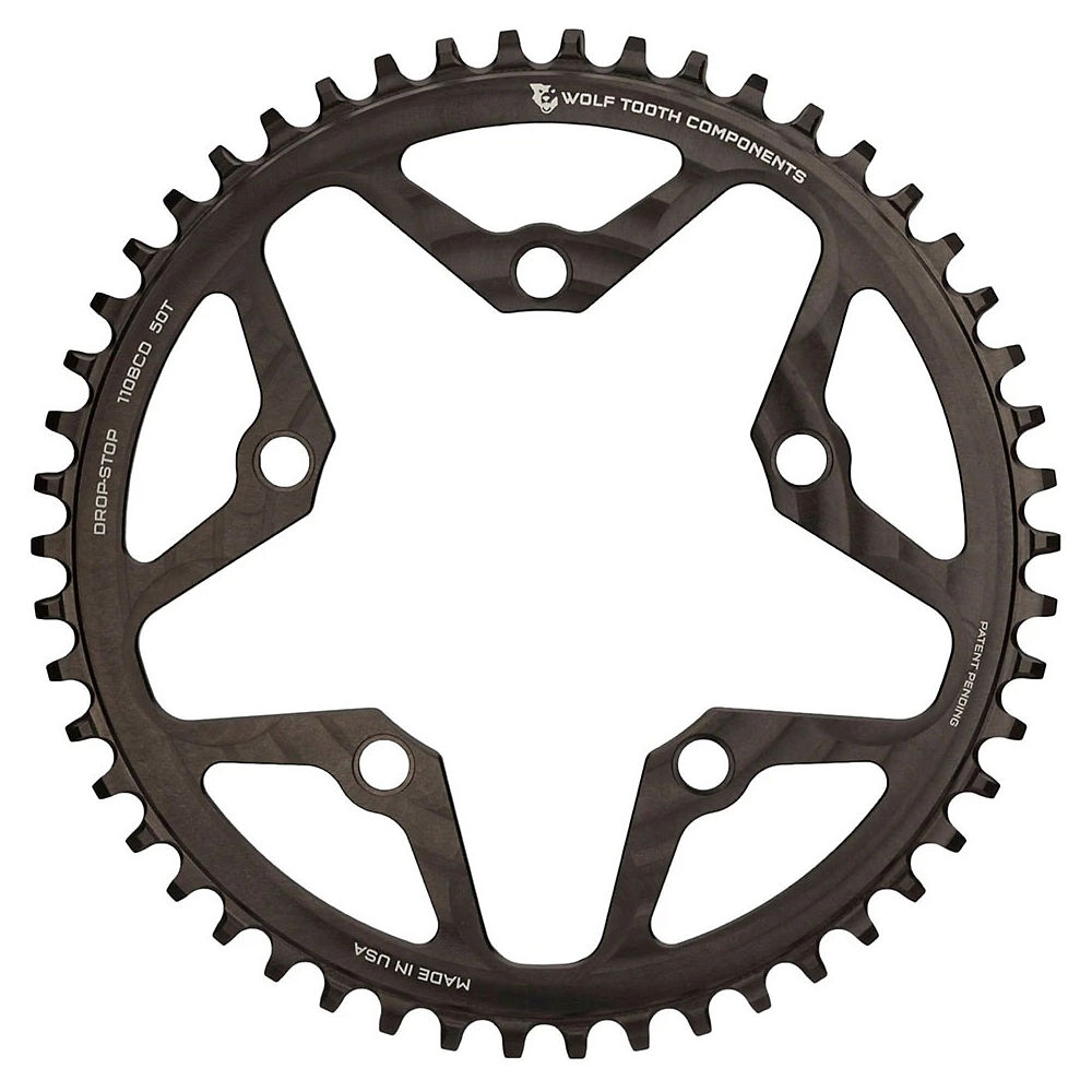Wolf Tooth Flat Top Cyclocross 110 BCD Chainring - Noir - 110mm, Noir