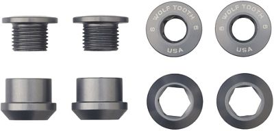 Wolf Tooth 1X Chainring Bolts and Nuts (Pack of 4) - Grey, Grey
