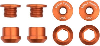 Wolf Tooth 1X Chainring Bolts and Nuts (Pack of 4) - Orange, Orange