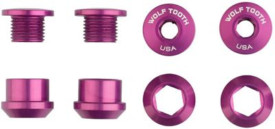 Wolf Tooth 1X Chainring Bolts and Nuts (Pack of 4) - Purple, Purple