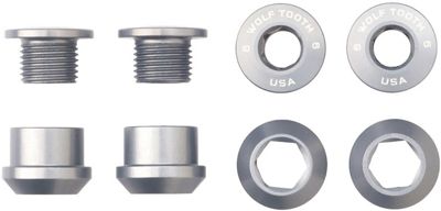 Wolf Tooth 1X Chainring Bolts and Nuts (Pack of 4) - Silver, Silver