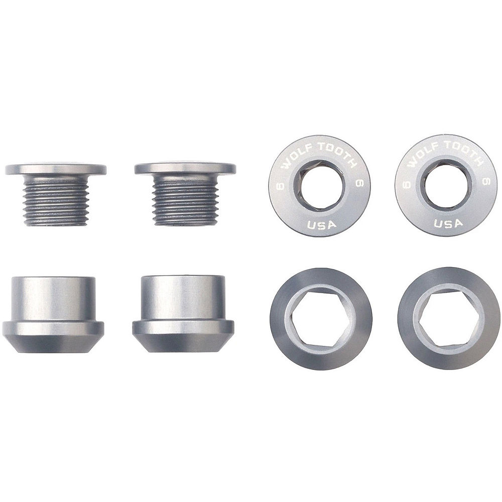 Wolf Tooth 1X Chainring Bolts and Nuts (Pack of 4) - Silver, Silver
