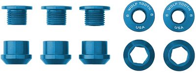 Wolf Tooth 1X Chainring Bolts and Nuts (Pack of 5) - Blue, Blue
