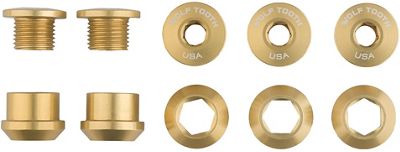Wolf Tooth 1X Chainring Bolts and Nuts (Pack of 5) - Gold, Gold