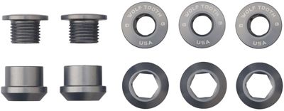 Wolf Tooth 1X Chainring Bolts and Nuts (Pack of 5) - Grey, Grey
