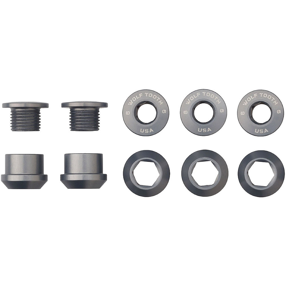 Wolf Tooth 1X Chainring Bolts and Nuts (Pack of 5) - Grey, Grey