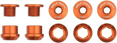 Wolf Tooth 1X Chainring Bolts and Nuts (Pack of 5) - Orange, Orange