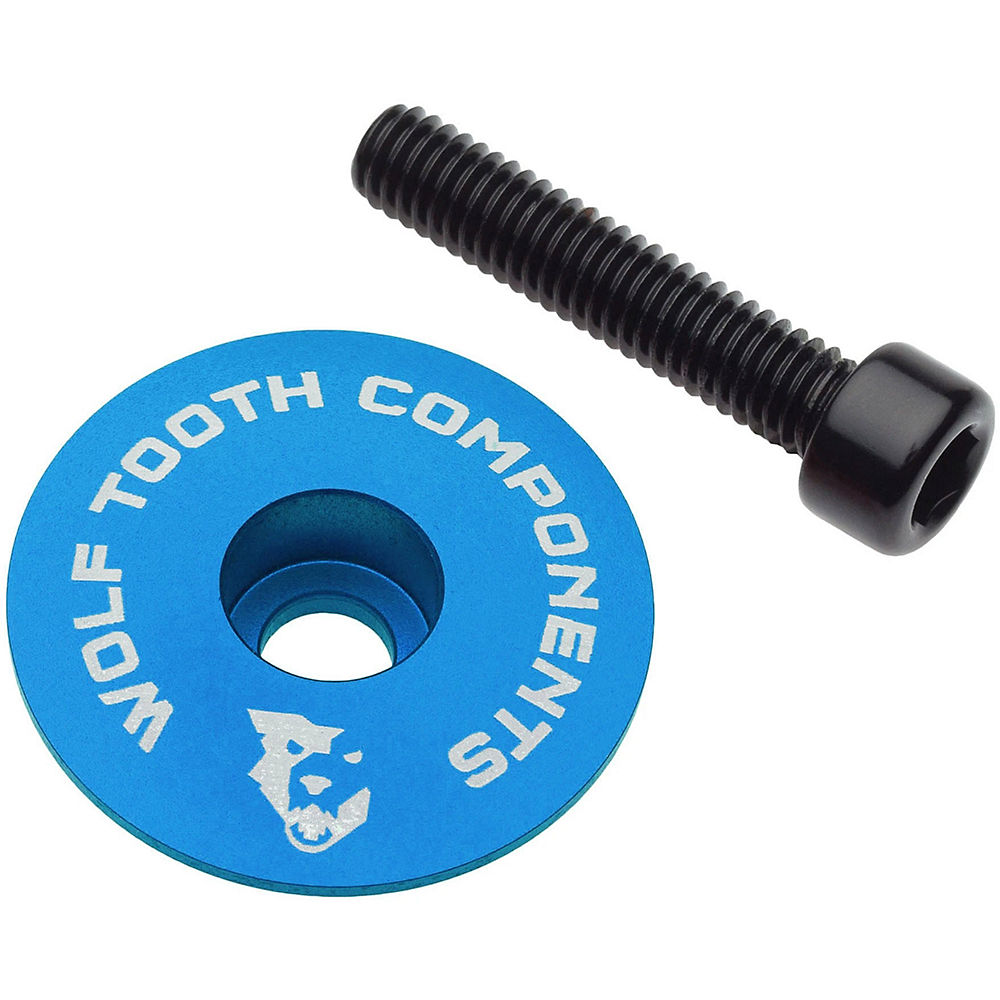 Wolf Tooth Ultralight Stem Cap and Bolt - Bleu, Bleu