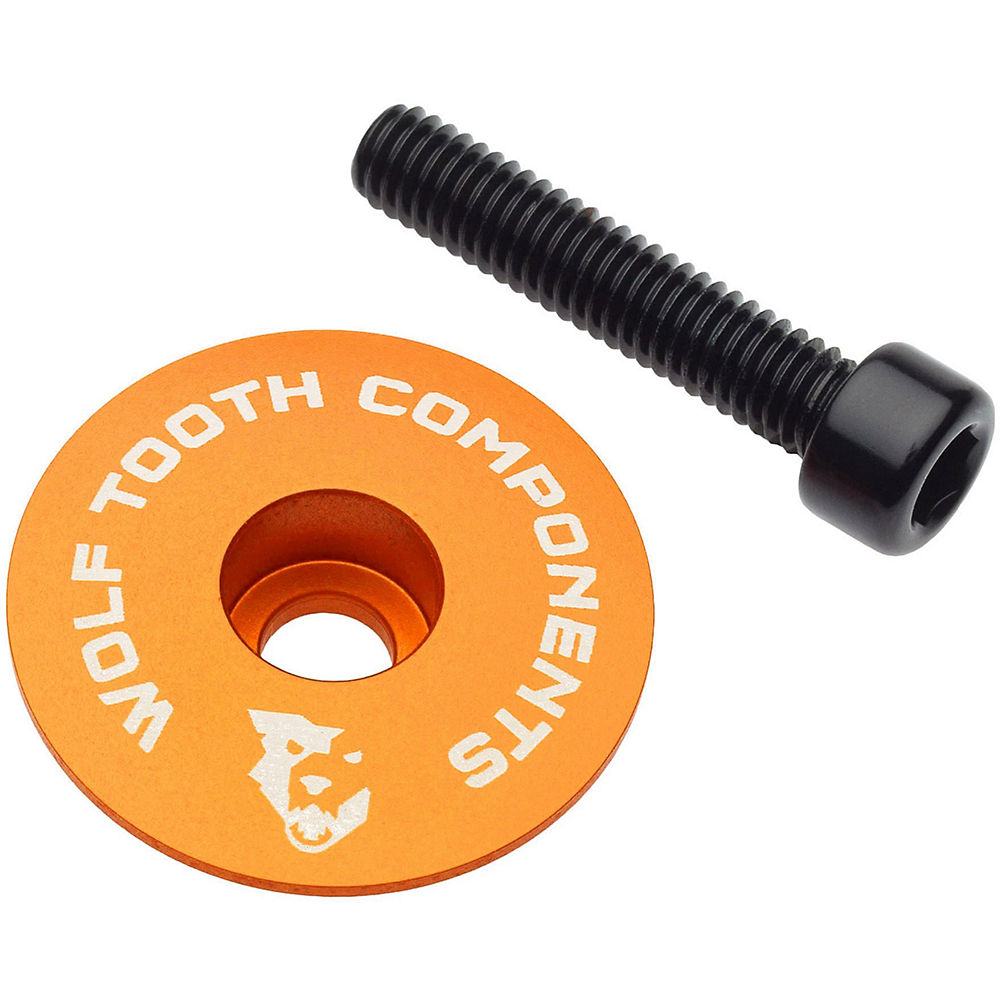 Wolf Tooth Ultralight Stem Cap and Bolt - Orange, Orange