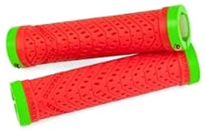 Sixpack Racing K-Trix Lock-On Grips - Red-Liquid Green, Red-Liquid Green