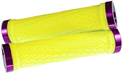 Sixpack Racing S-Trix Lock-On Grips - Neon Yellow-Purple, Neon Yellow-Purple