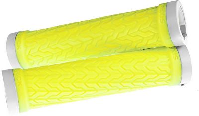 Sixpack Racing S-Trix Lock-On Grips - Neon Yellow-White, Neon Yellow-White