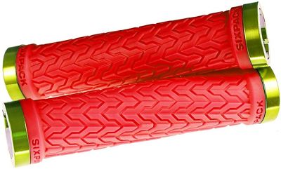 Sixpack Racing S-Trix Lock-On Grips - Red-Electric Green, Red-Electric Green