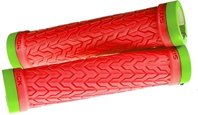 Sixpack Racing S-Trix Lock-On Grips - Red-Liquid Green, Red-Liquid Green